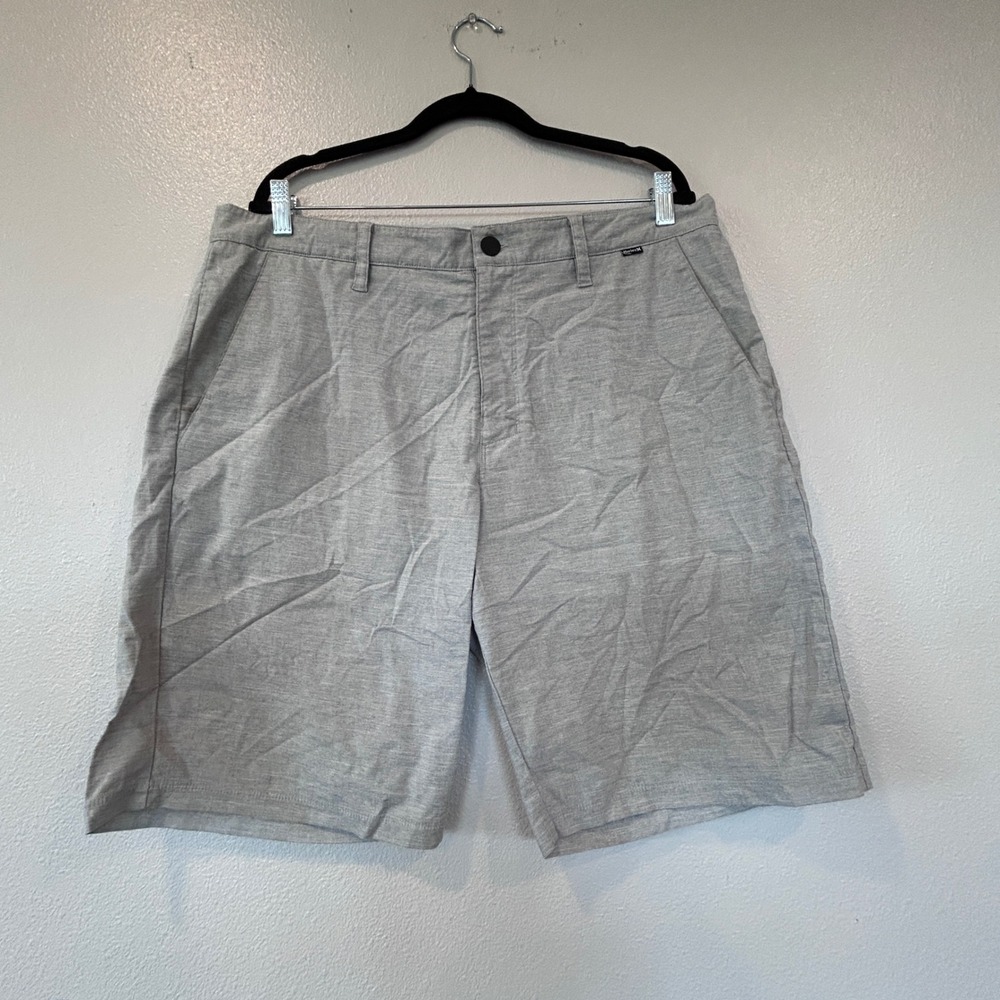 Hurley Mens Hybrid Walkshorts‎ Heather Grey Size 36 Comfort Casual Beach Active
